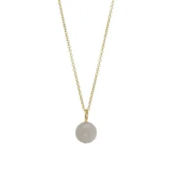 HEIRING VEDHÆNG SØLV FORGYLDT MED GRÅ MÅNESTEN - 29-9-29FG