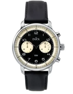 INEX HERRE STÅL SORT REM - A69527S5A