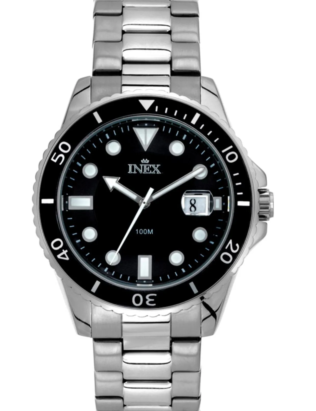 INEX HERRE UR STÅL MED SORT KRANS - A69490S5P
