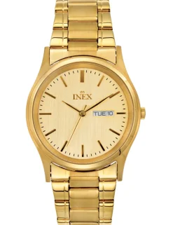 INEX UNISEX GULD DOUBLE DATO MED LÆNKE - A12124D7I