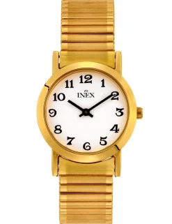 INEX UR DAME STÅL GULD FARVET MED FLEX LÆNKE - A12004-1D0A