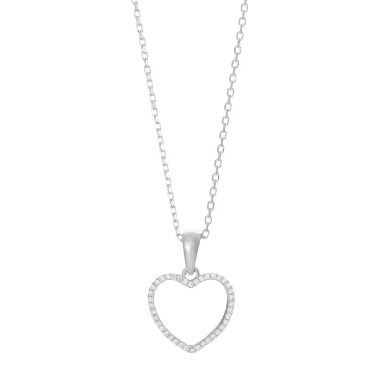 JOANLI NOR AIDANOR HALSKÆDE SØLV HJERTE MED ZIRKONIA - 20450030900