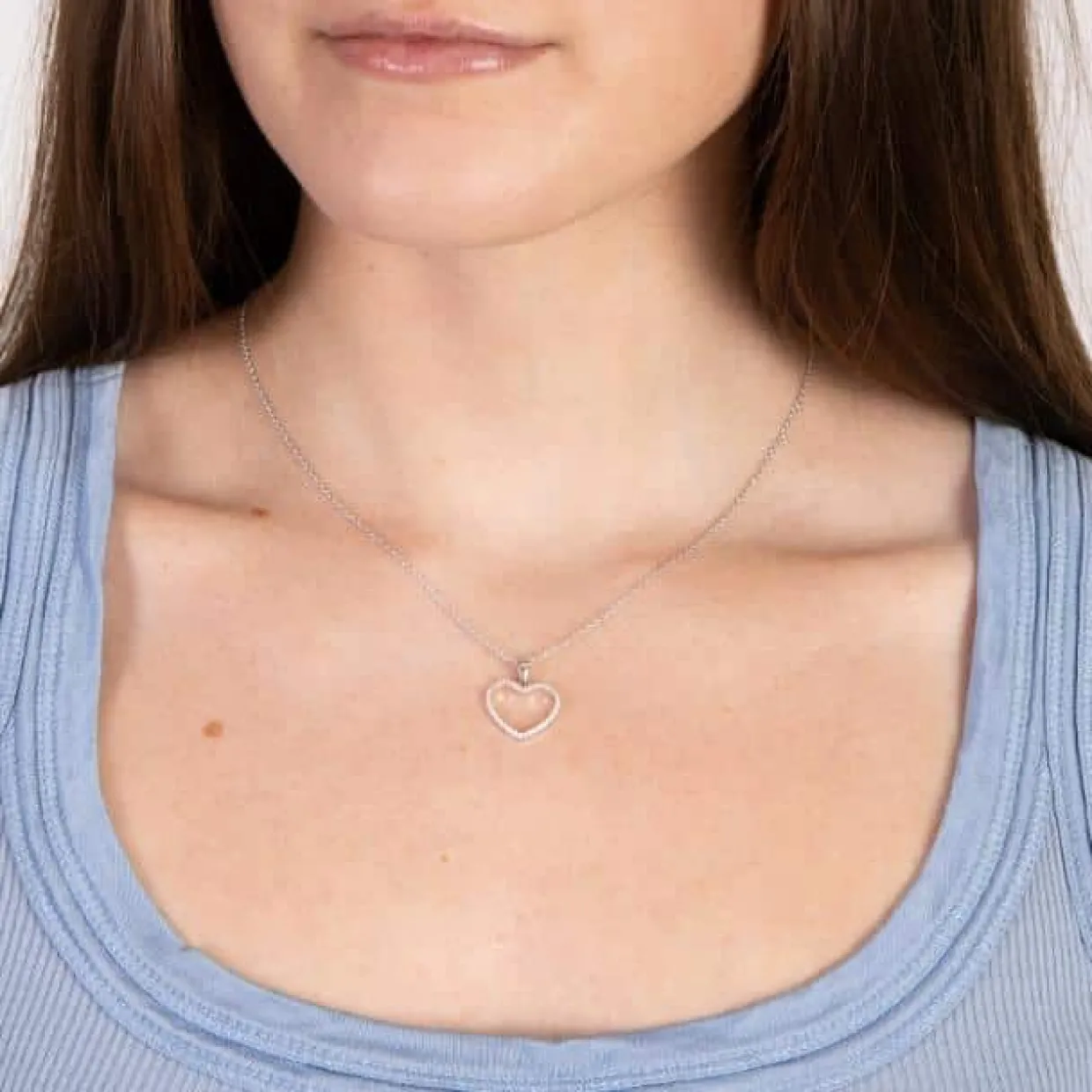 JOANLI NOR AIDANOR HALSKÆDE SØLV HJERTE MED ZIRKONIA - 20450030900