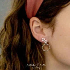 JOANLI NOR AIDANOR ØRERINGE HJERTE SØLV MED ZIRKONIA - 30451240900