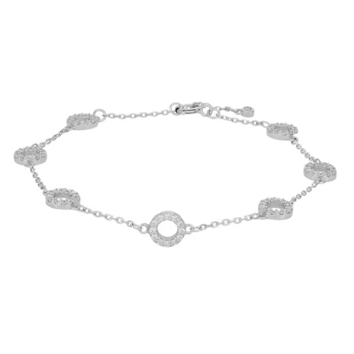 JOANLI NOR ANNANOR ARMBÅND SØLV 7 CIRKLER MED ZIRKONIA - 80450670900