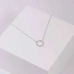 JOANLI NOR ANNANOR HALSKÆDE SØLV CIRKEL MED SYNTETISK ZIRKONIA - 20450050900