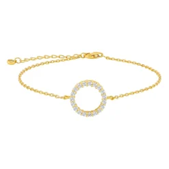 JOANLI NOR ARMBÅND OBINOR CIRKEL I FORGYLDT SØLV MED STEN - 80451315900