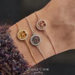 JOANLI NOR ARMBÅND SØLV FORGYLDT 11 MM LIVETS TRÆ MED ZIRKONIA - 80450755900
