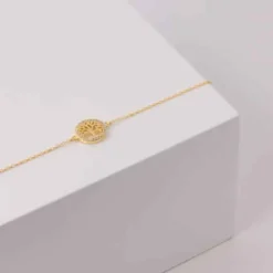 JOANLI NOR ARMBÅND SØLV FORGYLDT 11 MM LIVETS TRÆ MED ZIRKONIA - 80450755900