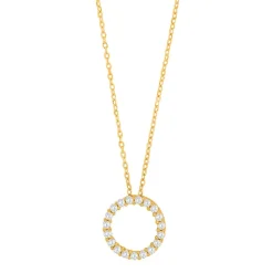 JOANLI NOR CIRKEL HALSKÆDE OBINOR I FORGYLDT SØLV MED STEN - 20452325900