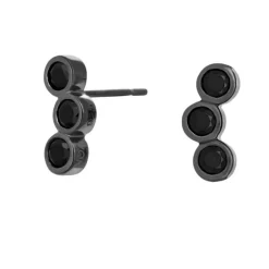 JOANLI NOR CRISTINNOR ØRERINGE SØLV SORT RHODINERET - 345 158-2