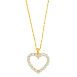 JOANLI NOR HALSKÆDE SØLV FORGYLDT OBINOR HJERTE MED ZIRKONIA - 20452315900