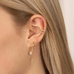 JOANLI NOR HOLLYNOR SØLV FORGYLDTE ØRERINGE MED KORS - 30452805900