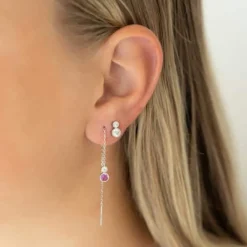 JOANLI NOR IDANOR SØLV ØRESTIK MED TO ZIRKONIA - 30453220900