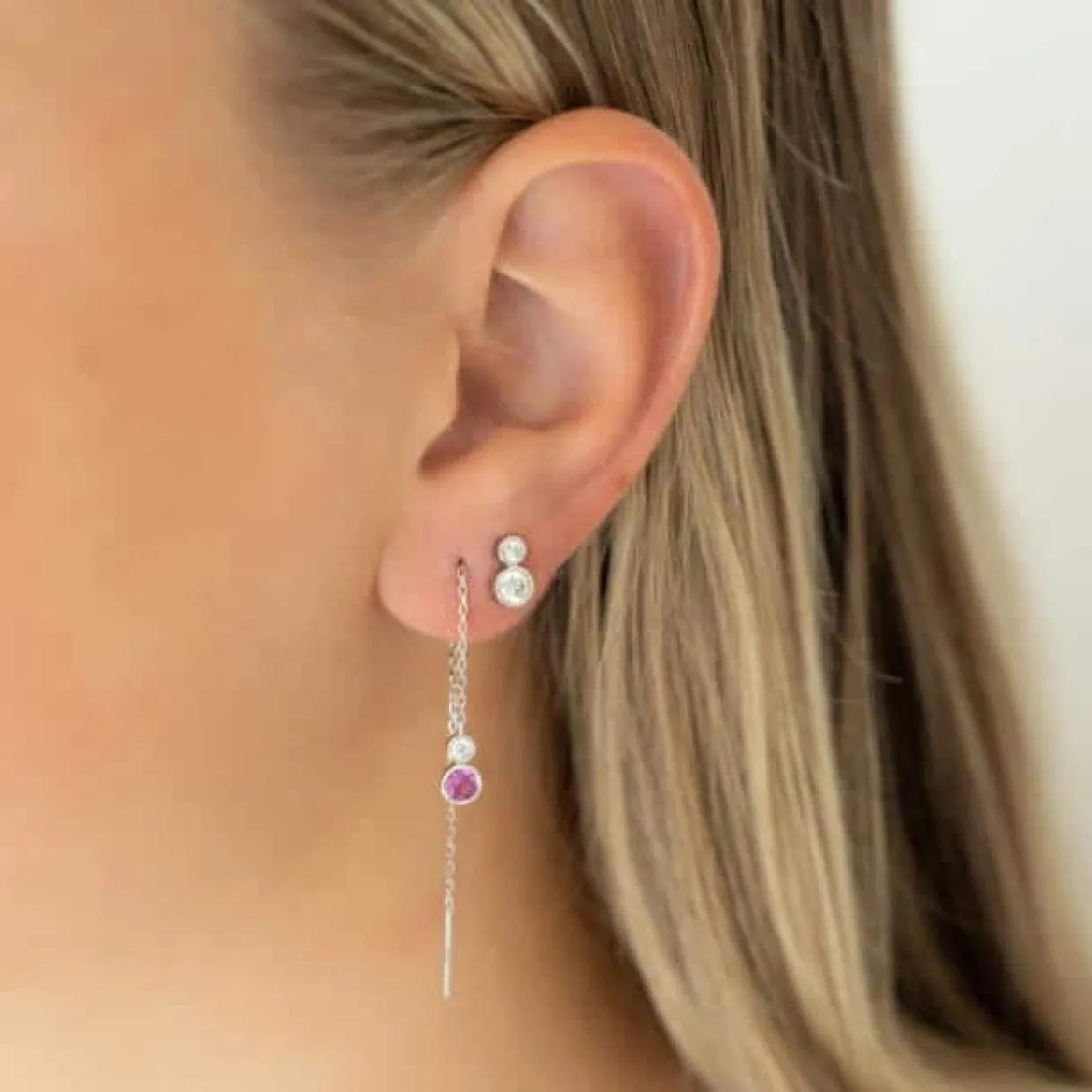 JOANLI NOR IDANOR SØLV ØRESTIK MED TO ZIRKONIA - 30453220900