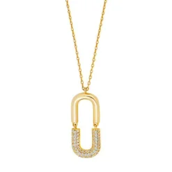 JOANLI NOR KORANOR VEDHÆNG SØLV FORGYLDT MED CZ - 20452015900