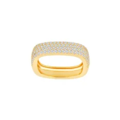 JOANLI NOR KOSANOR SØLV FORGYLDT RING FIRKANTET MED ZIRKONIA - 104511959