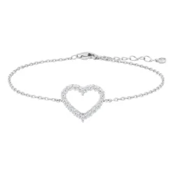 JOANLI NOR OBINOR ARMBÅND SØLV HJERTE MED STEN - 80451300900