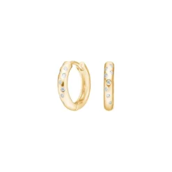 JOANLI NOR POPNOR ØRERINGE CREOL FORGYLDT SØLV MED STEN - 30454435900