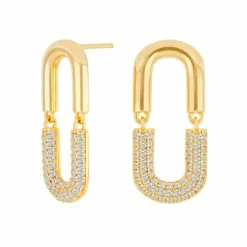 JOANLI NOR SØLV FORGYLDT ØRESTIK LINK MED STEN - 30453625900