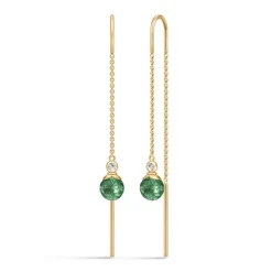 JULIE SANDLAU BERRY CHAIN ØRERINGE MED TURMALIN FARVET KRYSTAL - HKS790GDTMCRCZ