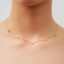 JULIE SANDLAU GRACE HALSKÆDE FORGYLDT SØLV MED STEN - NL578GDCZ