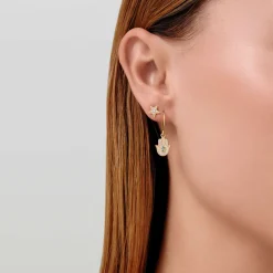 JULIE SANDLAU HAMSA PROTECTION ØRERINGE I FORGYLDT SØLV - HKS747GDGRTMCZ