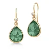 JULIE SANDLAU LEA ØRERINGE FORGYLDT SØLV MED GRØN KRYSTAL - HKS749GDTMCRCZ