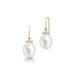 JULIE SANDLAU LOVINA ØRERINGE I 14 KARAT GULD MED PERLE - YG14-HKS751