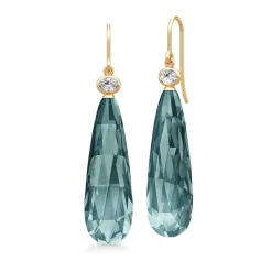 JULIE SANDLAU OFELIA DROP ØRERINGE I FORGYLDT SØLV MED MIDNATS BLÅ KRYSTAL - HKS809GDMDCRCZ