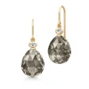 JULIE SANDLAU OFELIA ØRERINGE FORGYLDT SØLV MED SMOKEY KRYSTAL - HKS780GDSMCRCZ