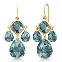 JULIE SANDLAU OLIVIA CHANDELIER FORGYLDT SØLV MED MIDNATSBLÅ KRYSTALLER - HKS777GDMDCR