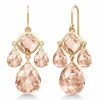JULIE SANDLAU OLIVIA CHANDELIER ØRERINGE FORGYLDT SØLV MED PEACH MORGANIT - HKS777GDPEAMOCR