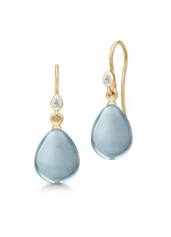 JULIE SANDLAU PRIMA BALLERINA ØRERINGE FORGYLDT SØLV MED BLÅ KRYSTAL - HKS548GDOBCRCZ