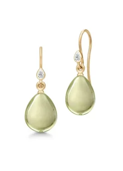 JULIE SANDLAU PRIMA BALLERINA ØRERINGE FORGYLDT SØLV MED GRØN KRYSTAL - HKS548GDOLCRCZ
