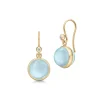JULIE SANDLAU PRIME ØRERINGE FORGYLDT SØLV MED MILKY AQUA KRYSTAL - HKS181GDMLAQCRCZ