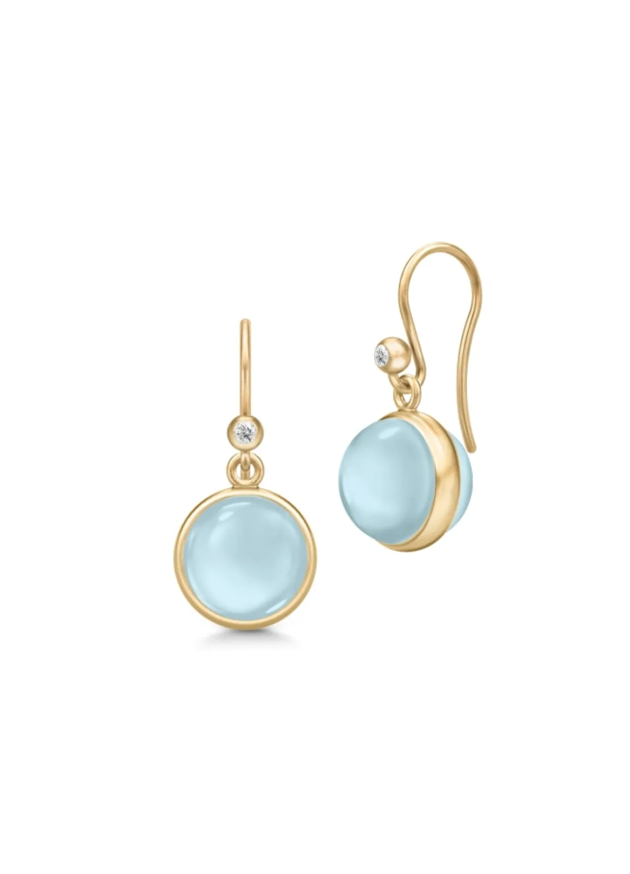 JULIE SANDLAU PRIME ØRERINGE FORGYLDT SØLV MED MILKY AQUA KRYSTAL - HKS181GDMLAQCRCZ