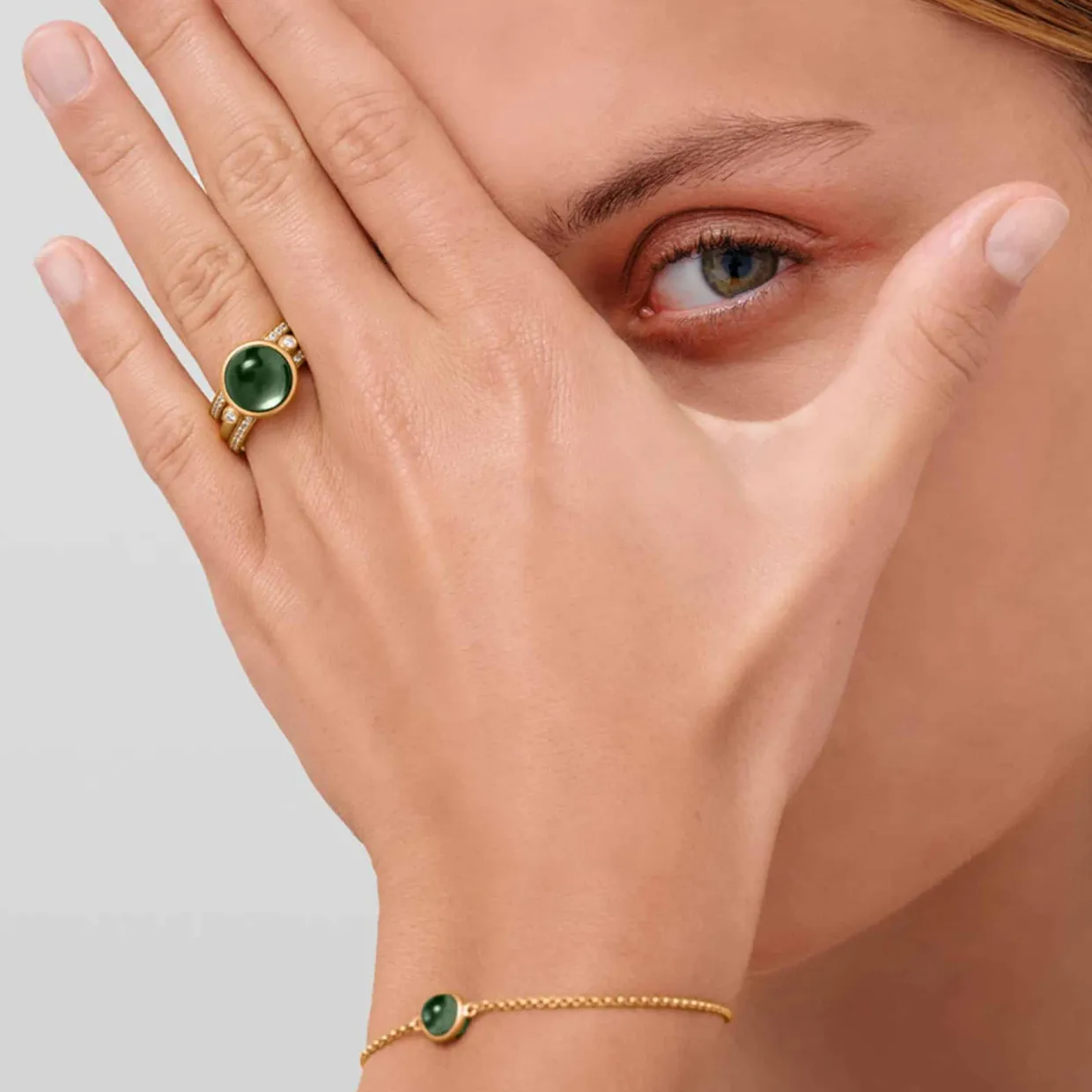 JULIE SANDLAU PRIME RING FORGYLDT SØLV MED TURMALIN FARVET KRYSTAL - RI248GDTMCRCZ