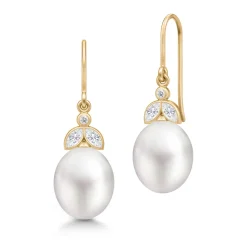 JULIE SANDLAU TASHA ØRERINGE SØLV FORGYLDT MED PERLE - HKS707GDWHPLCZ