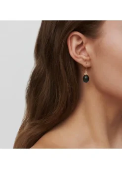 JULIE SANDLAU TASHA ØRERINGE FORGYLDT SØLV MED BLÅ KRYSTAL - HKS707GDLBCRCZ