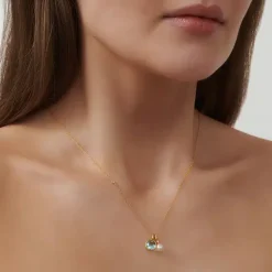 JULIE SANDLAU VEDHÆNG OLIVIA SØLV FORGYLDT BLÅ - PD352GDIBCR