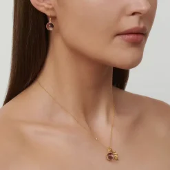 JULIE SANDLAU VEDHÆNG PRIME SØLV FORGYLDT ROSE - PD19GDDSROCR