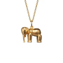 KAY BOJESEN JEWELRY ELEFANT HALSKÆDE FORGYLDT SØLV MED KÆDE - KBJ-2