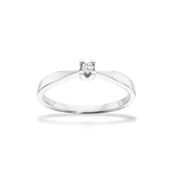 KLEOPATRA 14 KARAT HVIDGULD RING MED BRILLANT 0,05 CT. W/SI - 7136,05