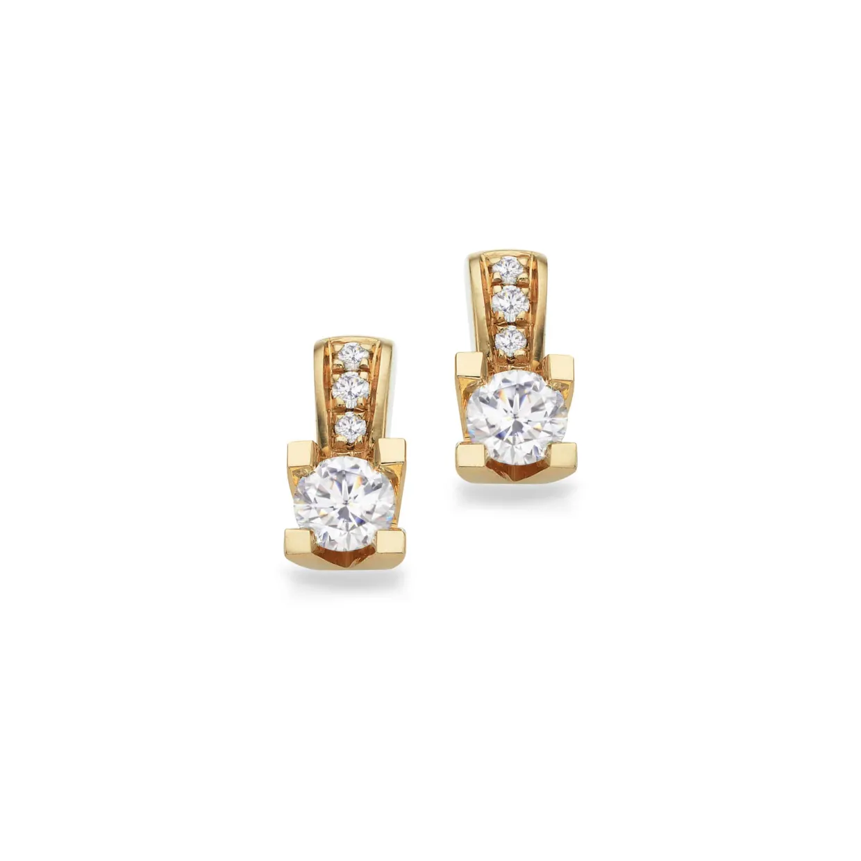 KLEOPATRA QUEEN ØRESTIK I 14 KARAT GULD MED BRILLANTER - 1535,23