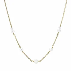 LUND 8 KARAT GULD HALSKÆDE MED FERSKVANDSPERLE -3021369-33