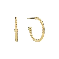 LUND COPEHAGEN SØLV FORGYLDT ØRERINGE HALV CREOL SNOET - 3091219-4