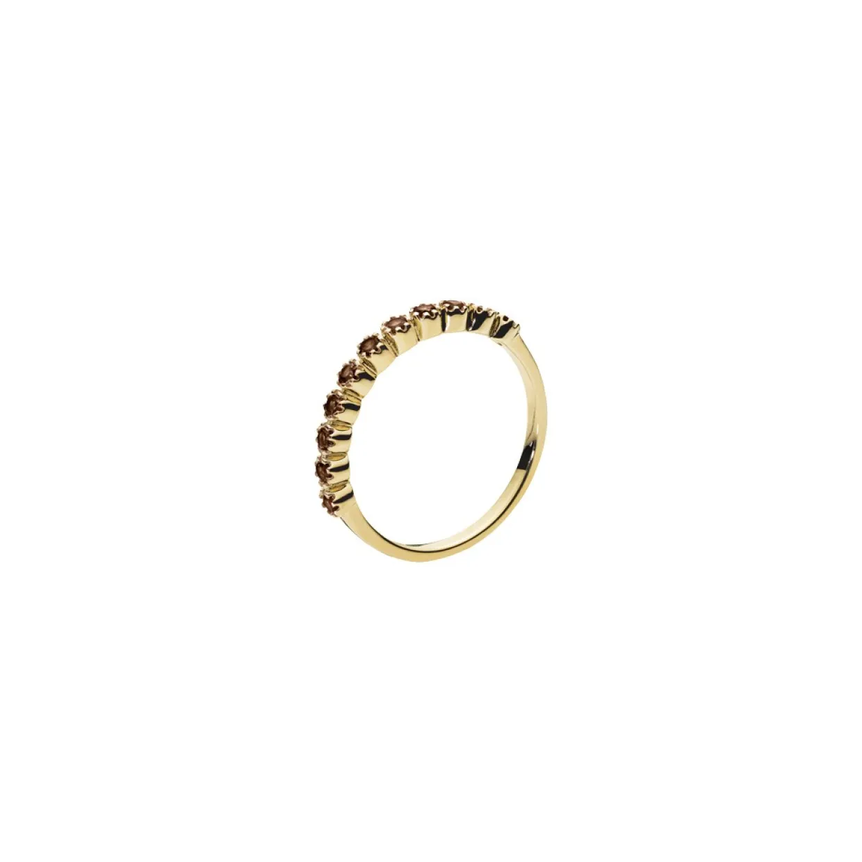 LUND COPENHAGEN ALLIANCE RING I 8 KARAT GULD MED 11X1,75MM RØGKVARTS - 307783-05