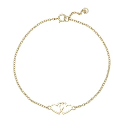 LUND COPENHAGEN ARMBÅND 8 KARAT GULD MED DOBBELT HJERTE - 3011370