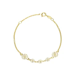 LUND COPENHAGEN FORGYLDT SØLV ARMBÅND MED 5 MARGUERITTER - 90117519-M